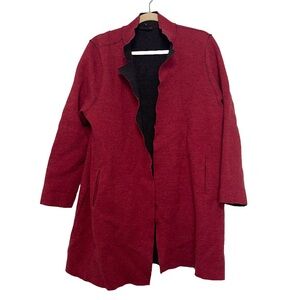 Eileen Fisher Red Wool Coat